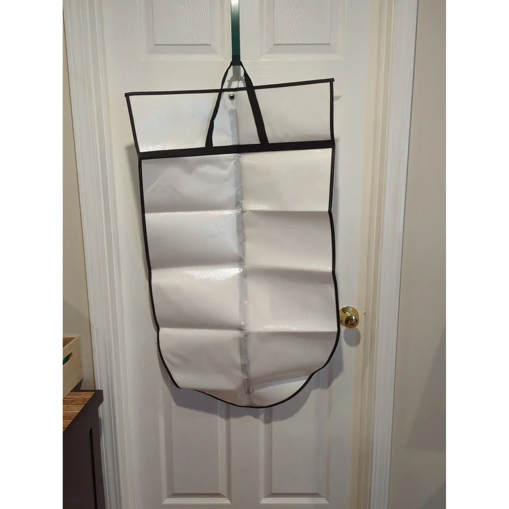 Heavy White and Black Plastic Over‎ Garment Bag - dress suit formal
